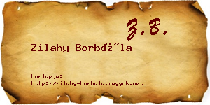 Zilahy Borbála névjegykártya